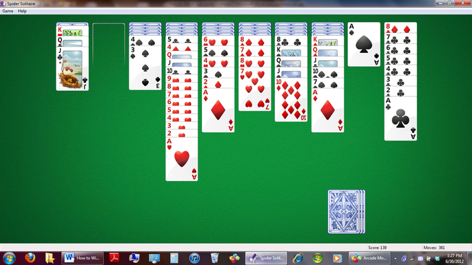 probability of winning windows spider solitaire two suits